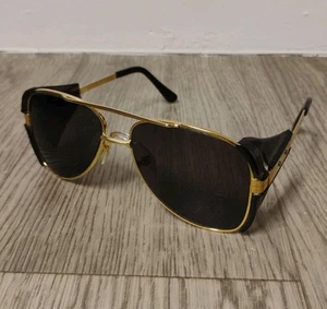 Vintage Crews Engineer 147 Z87 Brille Taiwan Gold Pilotenbrille graue Gläser - Bild 1 von 10