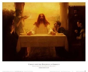 Pascal-Adolphe Dagnan-Bouveret Cristo e i discepoli a Emmaus O/E 25,75x19,5 - Foto 1 di 1