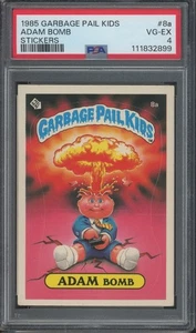1985 Garbage Pail Kids Stickers #8a Adam Bomb VG EX PSA 4 - Picture 1 of 2