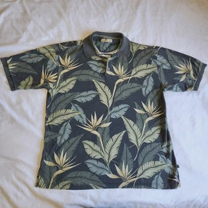 Tommy Bahama Hawaiian Floral Tropical All Over Print Beachy Men's XL Polo Shirt - Picture 1 of 8