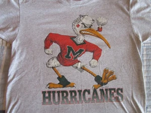 Vintage Miami Hurricanes Sebastian Ibis T Shirt University UM - Picture 1 of 4