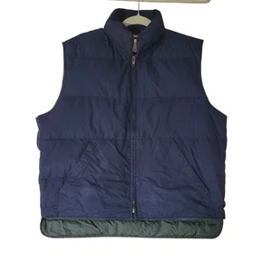 Chaleco acolchado Eddie Bauer para hombre L plumón de ganso ligero mezcla de algodón azul marino - Imagen 1 de 4