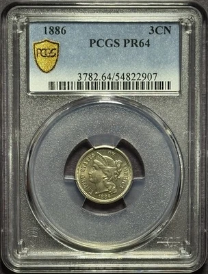 1886 Three (3) Cent Nickel - PCGS PR64  - Image 1 of 4