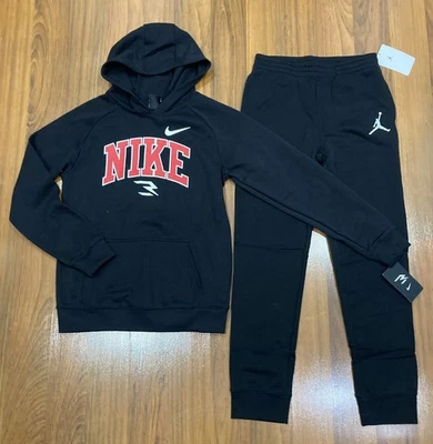Nike Air Jordan Youth Set Boy Hoodie PANTS Tracksuit 2pc Size L-14/16 New - Image 1 of 4