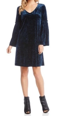 Vestido Karen Kane Terciopelo Aplastado Manga Campana Talla M Foto 1 de 4