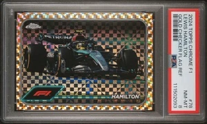 2024 Topps Chrome Formula 1 F1 Lewis Hamilton Gold Checker Flag /50 #78 PSA 8 - Bild 1 von 3