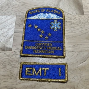 STATE OF ALASKA CERTIFIED EMERGENCY MEDICAL TECHNICIAN PATCH W/ EMT  1 PATCHNEW - Picture 1 of 10