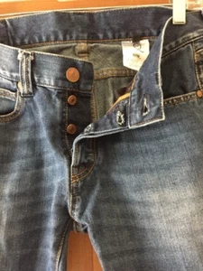 Pantalones de mezclilla Alexander Mcqueen para hombre azul bigote algodón botón mosca 31 x 34 - Imagen 1 de 10