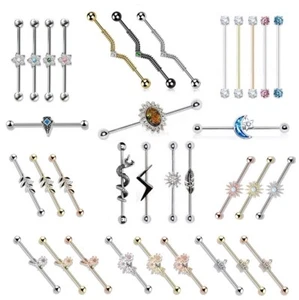 Industrial Scaffold Bar - Ear Piercing Barbell - Picture 1 of 28
