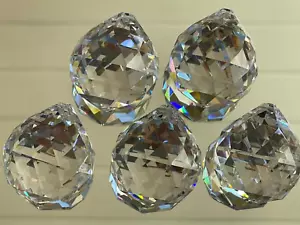 5 ASFOUR CHANDELIER CRYSTAL BALLS Sphere Sun Catcher Rainbow Prism Parts 40mm - Picture 1 of 9