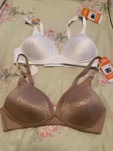 Warners W4013 Blissful Benefits 34B Wire Free White or Beige Bra NWT - Picture 1 of 8