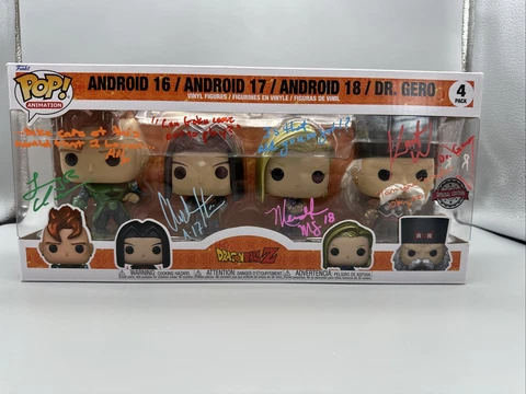 Dragon Ball Z Android  4 Pack Funko Pop Autographed -Exclusive - Signed w/COA Cover