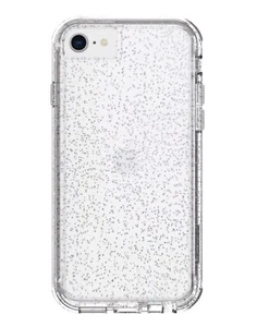 Onn. Slim Rugged iPhone 6, 6s, 7, & 8 SE Phone Case - Clear with Silver Glitter - Picture 1 of 3