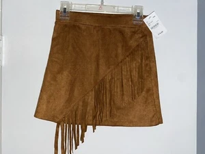 New with Tags Girls Flowers By Zoe Brown Suede Skirt (Size Large) - Picture 1 of 6