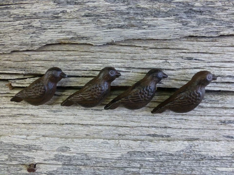 GROUP 4 CAST IRON RESTING BIRD CABINET PULLS DOOR DRAWER DRESSER KNOBS rustic Cover