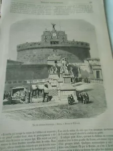 Le Chateau Saint Ange à Rome Gravur Old Print 1867 - Bild 1 von 1
