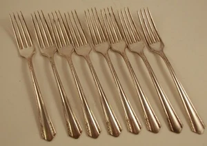 Rogers Oneida Versilbert im Malibu Muster Konvolut 8 Tafelgabeln - Bild 1 von 2