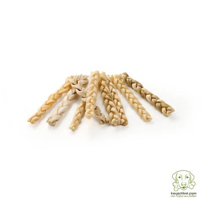 KAUARTIKEL.COM Lamm-Kopfhaut, geflochten 2,5kg - hypoallergene Kauartikel vom Lamm - Kausnack