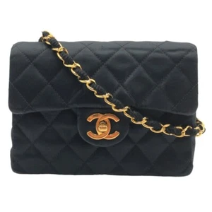 CHANEL vintage Mini Classic Flap Bag Lasse COCO Mark Turnlock Shoulder bag Black - Picture 1 of 10