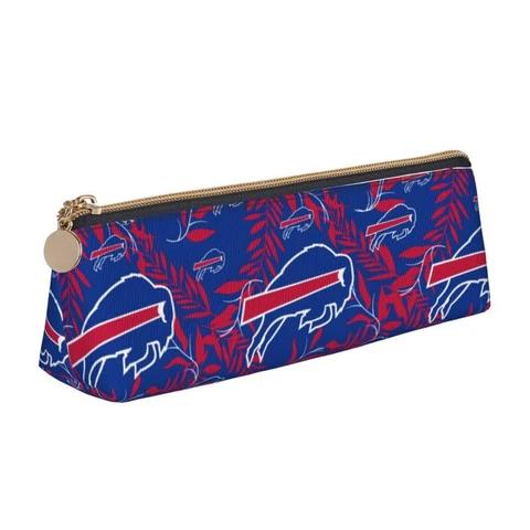 Buffalo Bills Leather Triangle Pencilcase PVC Storage Bag Cosmetic Bags Cover