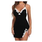 High Quality Club Home Women Thongs Lingerie Spandex Split Lace Nightgown