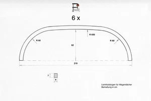 6x Leimholzbogen 219 Bauwagen Sparren Dach Korb Wohn Anhänger Streben Tinyhaus - Bild 1 von 6