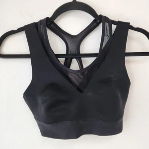 Reggiseno sportivo nero con spalline Athleta stile racerback abbigliamento attivo corsa donna XS - Foto 1 di 3