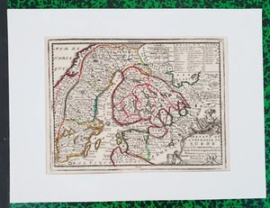 XVIII ème - La Couronne de Suède - Superbe & Rare Carte Chiquet 32 x 24 de 1719 - Picture 1 of 1