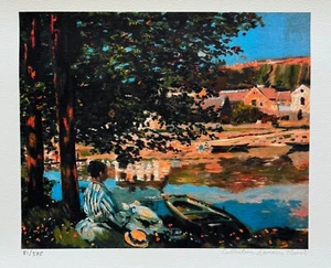 Claude Monet THE RIVER Estate Signed Limited Edition Small Giclee Art 16" x 12 - Picture 1 of 10