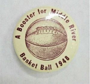 De colección 1948 Middle River MN deportes refuerzo de baloncesto pin trasero - Imagen 1 de 6