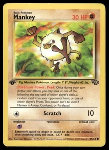 Pokemon TCG 1st Edition Jungle NM WOTC Mankey 55/64 - Picture 1 of 2