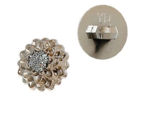 6 BOUTONS Tige Or rose clair / Centre Strass Brillant,13 mm, Couture - B05 bis - Picture 1 of 1