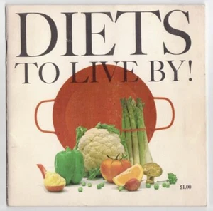 Collectible DIETS TO LIVE BY! Vintage Diet Recipes Menu Plans Booklet 1967 - Bild 1 von 8