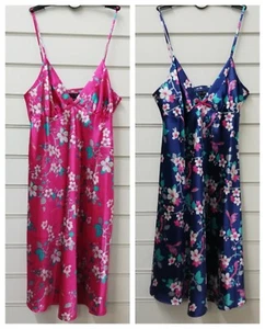 SEÑORAS CALIDAD SATINADO CAMI VESTIDO DE NOCHE REINO UNIDO TALLA 10/12,18/20 Rosa Azul - Imagen 1 de 3