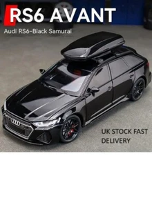 1:32 Audi RS6 SCHWARZ Diecast Spielzeugauto Modell mit Sound, Licht und funktionierenden Türen - Bild 1 von 3