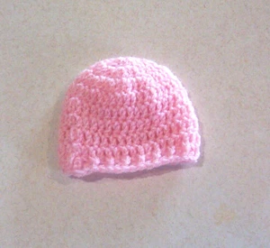 Gorra Medias Crochet Baby Rosa 16-18" Muñeca - Imagen 1 de 1