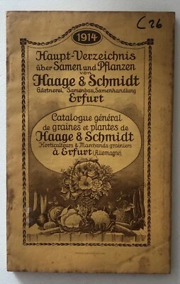 Catalogue de Graines et Plantes de Haage & Schmidt 1914 Foto 1 de 4