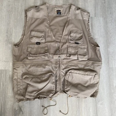 HUMVEE Vest Hunting Fishing Camping Safari Outdoor Khaki 14 Pockets Size 2XL - Image 1 of 4