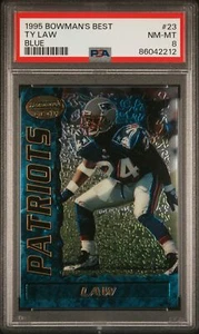 1995 Bowman's Best #23 Ty Law Blue RC PSA 8 New England Patriots Michigan HOF - Picture 1 of 2