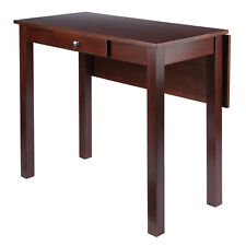 Winsome Wood Perrone High Table with Drop Leaf, Walnut