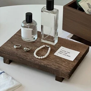 Square Aromatherapy Perfume Tray Wooden Key Rack Entrance Home Decoration - Picture 1 of 10