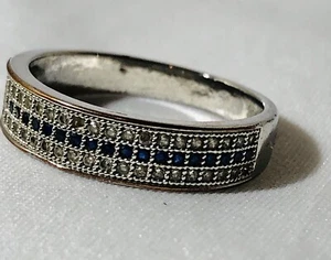 Swarovski Elements Saphir Ring Größe 8,75 Sterlingsilber - Bild 1 von 9