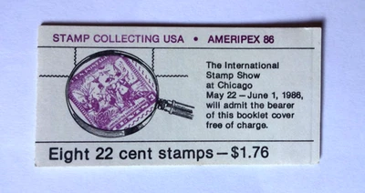 UNOPENED & Full - US AMERIPEX 86 -  8 Stamp booklet of 22 Cent Stamps MNH - Image 1 of 4