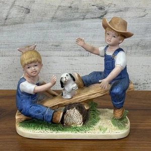 Figura Homco Denim Days Playtime 8827 1985 Danny y Debbie - Imagen 1 de 10