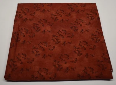 25" x 42" FLORAL TRAILS moda fabric FORGET ME NOT 1850-1890 rust red burgundy - Image 1 of 2