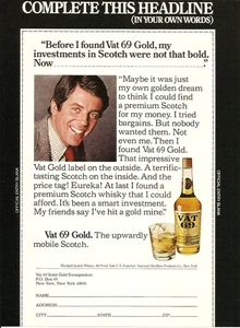 1977 Vat 69 Gold Scotch Whisky Headline Sweepstakes vintage Print AD - Picture 1 of 1