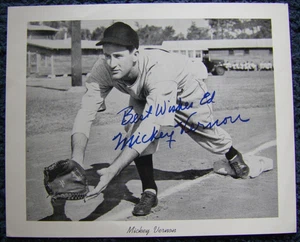 Mickey Vernon 1930s-60s 7x All Star,2x AL bat champ, WS Champ signed 8x10 BSNCOA - Picture 1 of 1