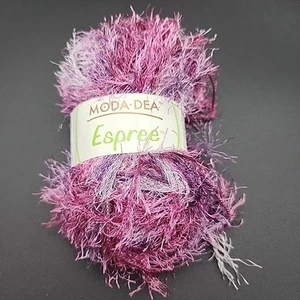 Moda Dea Espree Eyelash Yarn Poly Color 2379 Purples Dye Lot 3496 NEW - Picture 1 of 4