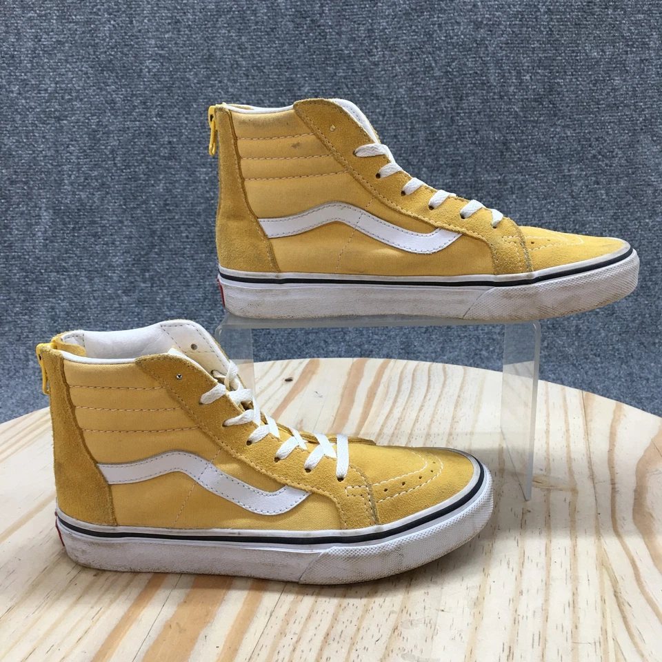 Tênis VANS Shoes Youth 4 Off The Wall skate cano alto camurça amarela - Imagem 1 de 4