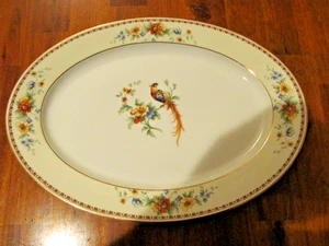 HEINRICH & CO. H&C PATRICIA  14 1/4" OVAL SERVING PLATTER BIRDS FLOWERS BAVARIA - Picture 1 of 5